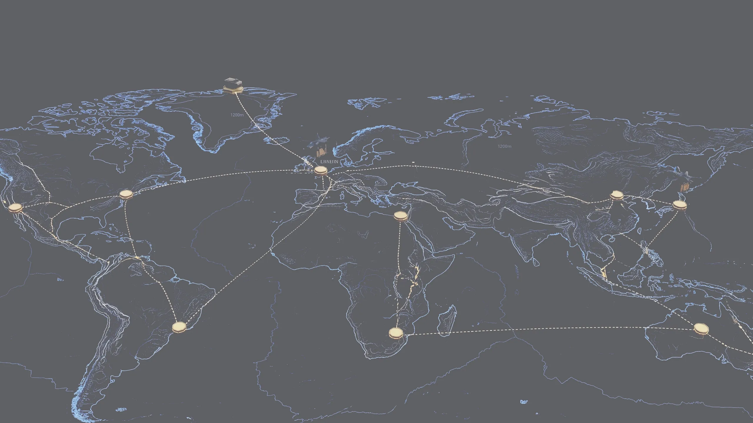 Route world map